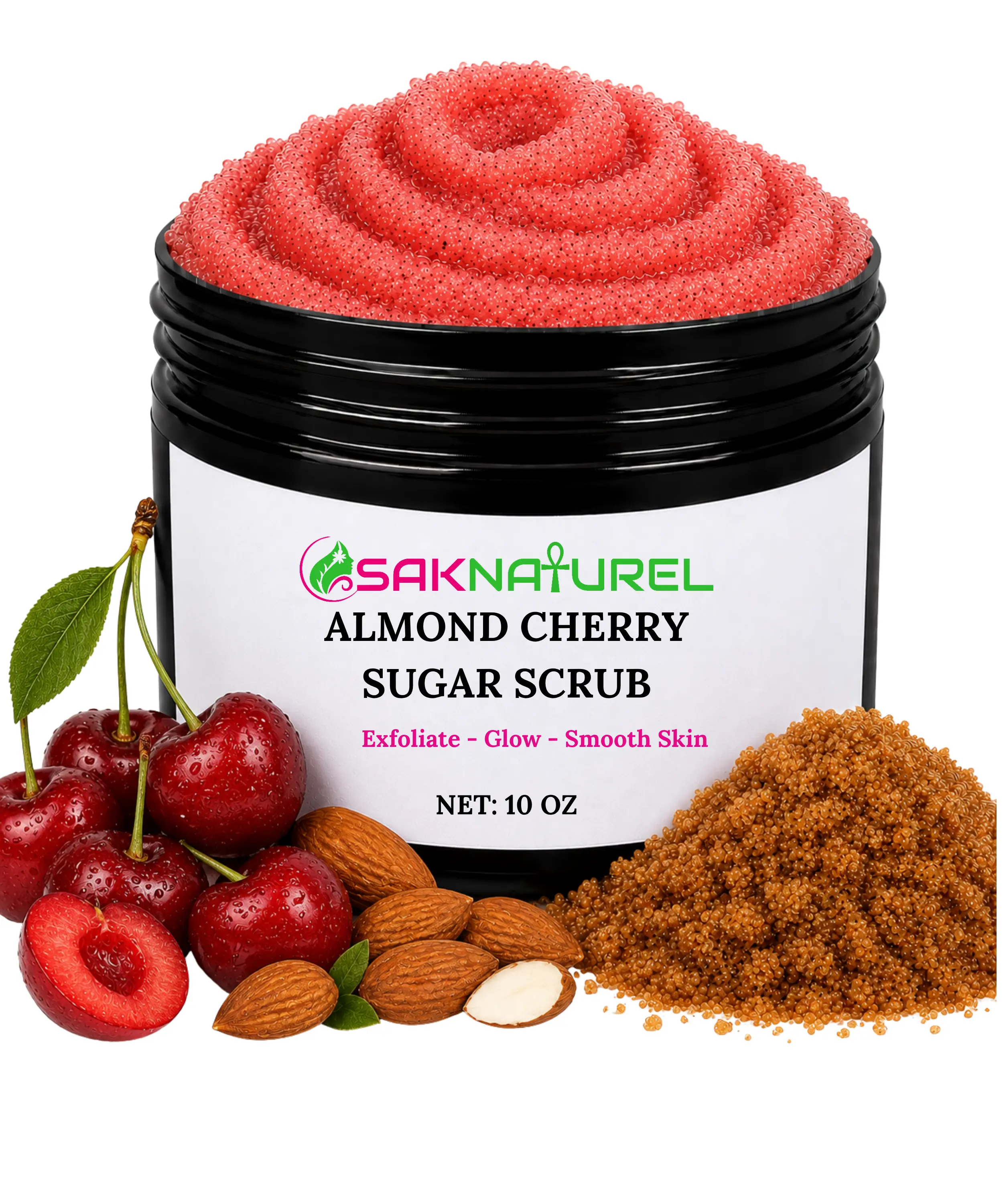 ALMOND CHERRY SUGAR SCRUB BODY SCRUB,  Brightening Sugar Scrub for glowing Skin, Body Scrubs & peels, body scrubs, sugar scrubs, Skin exfoliater, Skin Brightening, Carrot complexion, Asosi Papaya Carrot