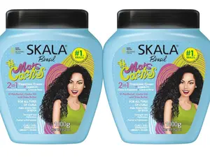 SKALA 2 Pack Mais Cachos Hydrates Curls, For Curly Hair - 2 IN 1 Conditioning Conditioner Treatment Cream and Cream To Comb 35.2oz New