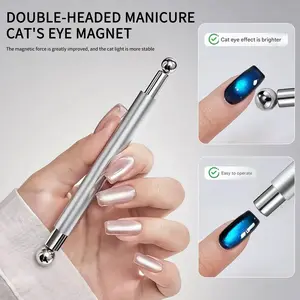 Multifunctional nail art double-headed magnet rod 2025 new French wide light glass beads cat's eye magnet nail art shop special tool Nail Art Accessories Tools