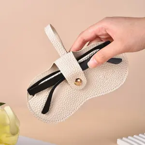 Luxury Waterproof Leather Sunglasses Case with Strap, Portable Eyewear Storage Bag, Soft and Lightweight, Ideal for Travel and Gifts