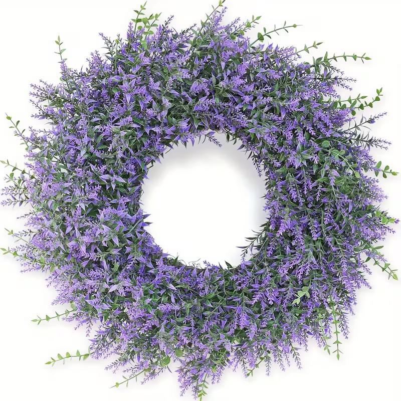 24" Lavender Eucalyptus Wreaths for Front Door - Large Farmhouse Artificial Wreath for Porch, Window, Wall Decor - Spring, Summer, Fall, Christmas, All Seasons Greenery Wreath