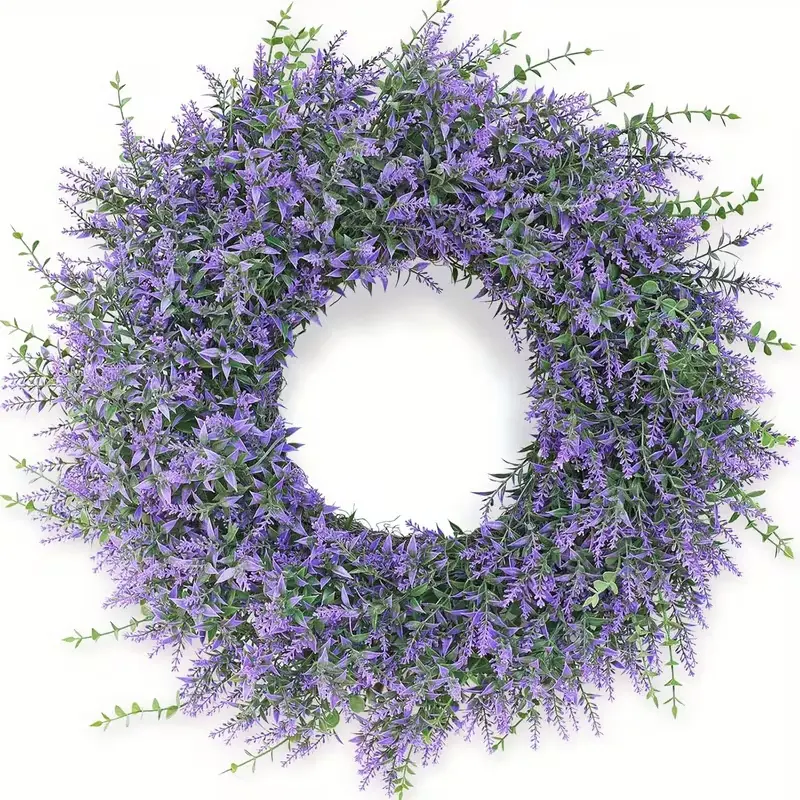 24" Lavender Eucalyptus Wreaths for Front Door - Large Farmhouse Artificial Wreath for Porch, Window, Wall Decor - Spring, Summer, Fall, Christmas, All Seasons Greenery Wreath
