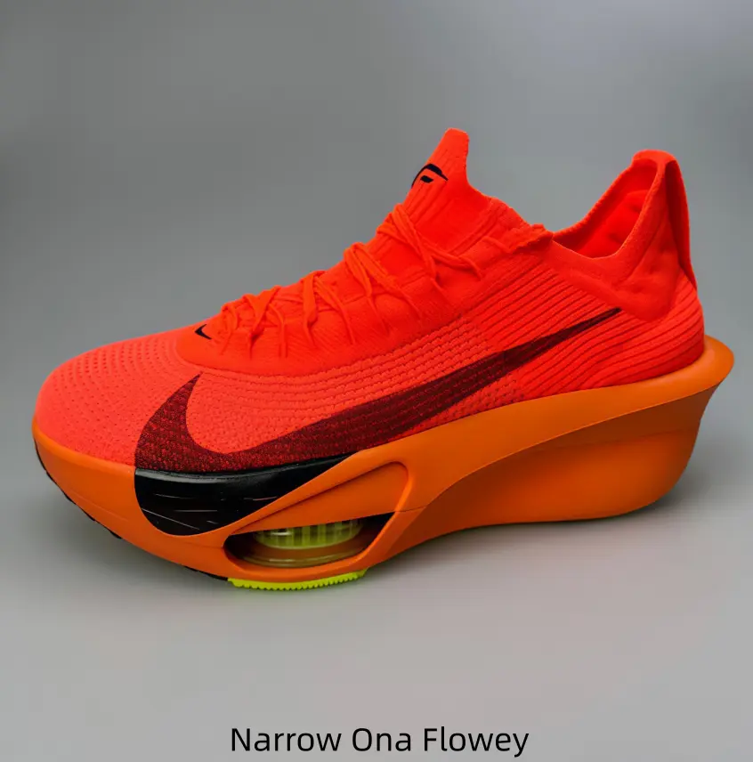 Bright Orange Sock Flyknit Carbon Plate Running Shoes Gradient Dark Side Logo Full Orange Thick Cushion Sole Visible Lime Air Window Marathon Running Shoes