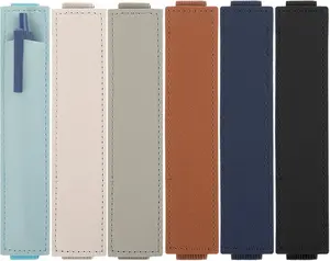 Notebook Pen Holder 6Pcs Elastic Adjustable Straps Leather Pen Sleeve Pouch Journal Planner Pencil Holder