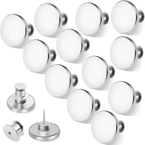 12 Sets Jean Buttons Pins for Jeans, No Sew Jean Buttons for Loose Jeans Pants Button Tightener, Adjustable Buttons for Jeans Too Big Snap Tack Jeans Button Replacement