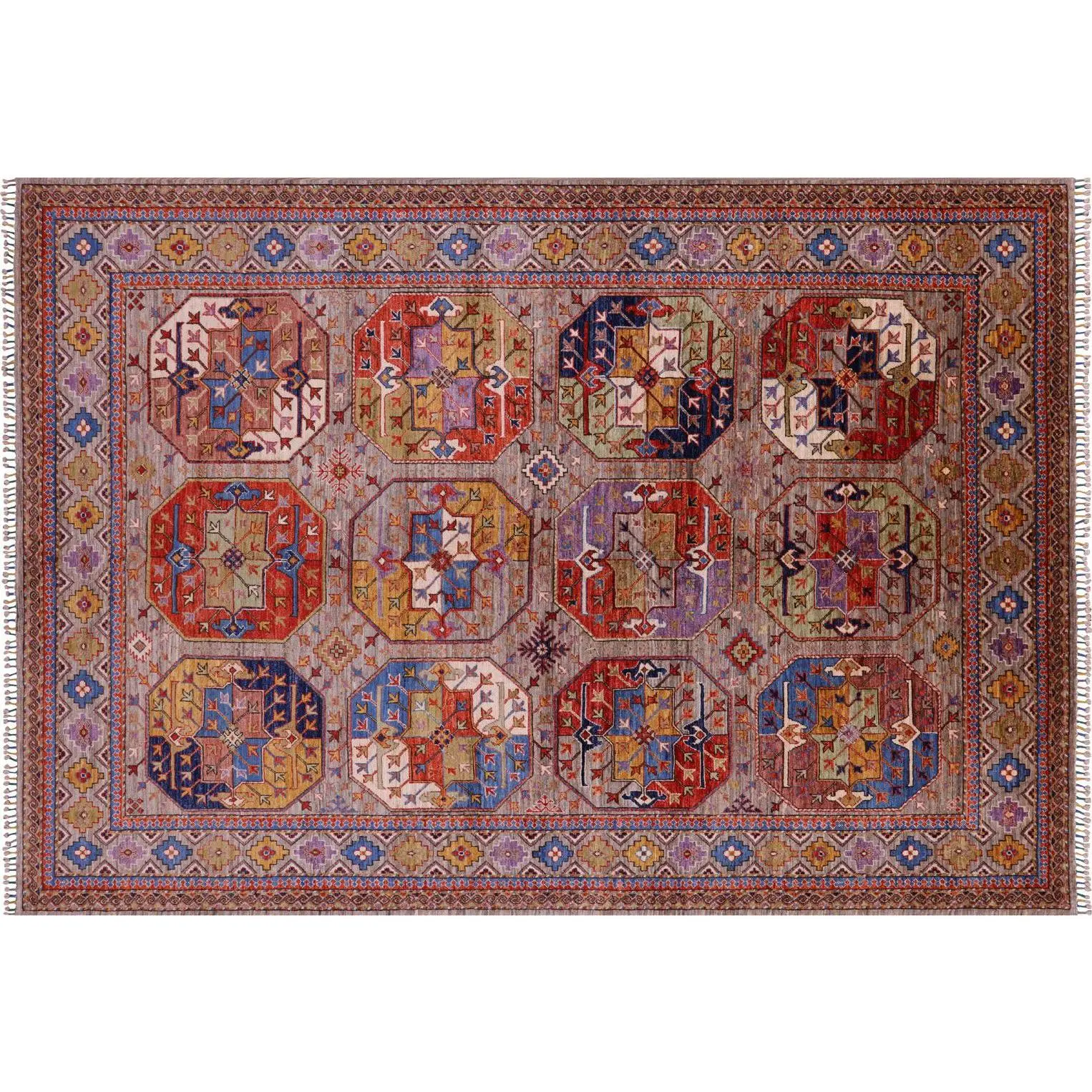 Super Turkmen Ersari Hand-Knotted Rug 6' 5" X 9' 7" - Q23257