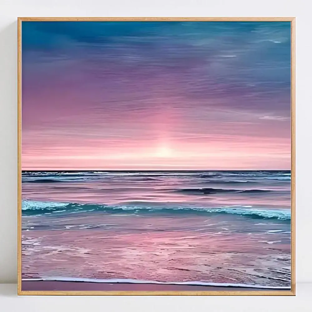Seaside Scene Pattern DIY Diamond Arts Colorful Painting Kit without Frame, 5D Diamond Decor Painting by Numbers Kit, DIY Wall Art Decor, Diamond Painting Kits