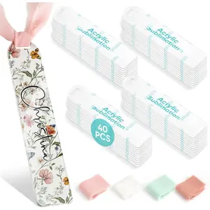 80 count Sublimation  Bookmark Blank kit, with 40 Ribbons for Heat Transfer Bookmarks Wedding Table Decorations, Christmas Tree Decor, Reading Lovers DIY Crafts Presents