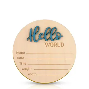 Hello World Baby Sign Announcement | Birth Stats - Boy