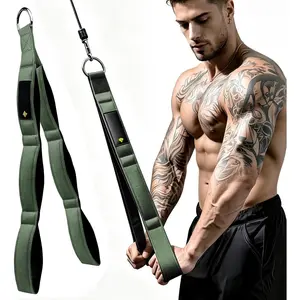 ANUEKLEAR 3 Grip Lengths in 1 Tricep Rope  Attachent with Ergonoic Handles, Greater RO for Tricep Push Down Attachent Professional Gy Rope for Overhead Extension