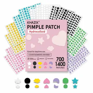Waterproof Adhesive Acne Patches, Hydrocolloid Patches, 1400 Count, Low Allergenicity, Sweat-Resistant, Various Colors, Gentle Absorption, Non-Toxic