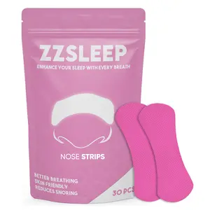 Pink ZZSleep Nasal Strips – (30 Strips) for Snore Prevention, Rest & Recovery, Nasal Congestion Relief Strips