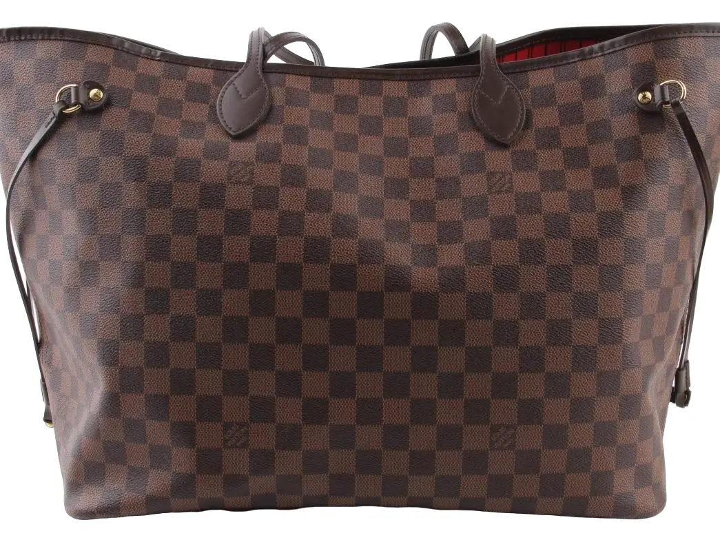 Pre-owned Louis Vuitton Coated Canvas tote bags Damier Ebene Neverfull GM