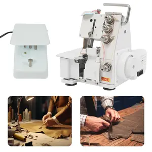 4 Thread Overlock Sewing Machine, 1200 St/ Min, 4-5.5mm Rolling Width, Automatic Edge Cutter, for Home & Industrial Use on Cotton