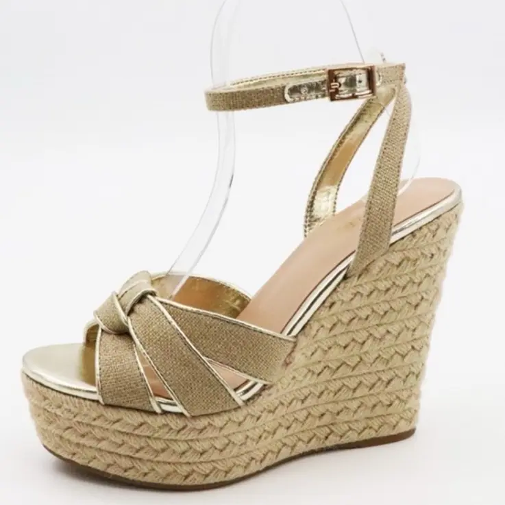 Summer Heel -Wedge Crisscross Knot Sandals