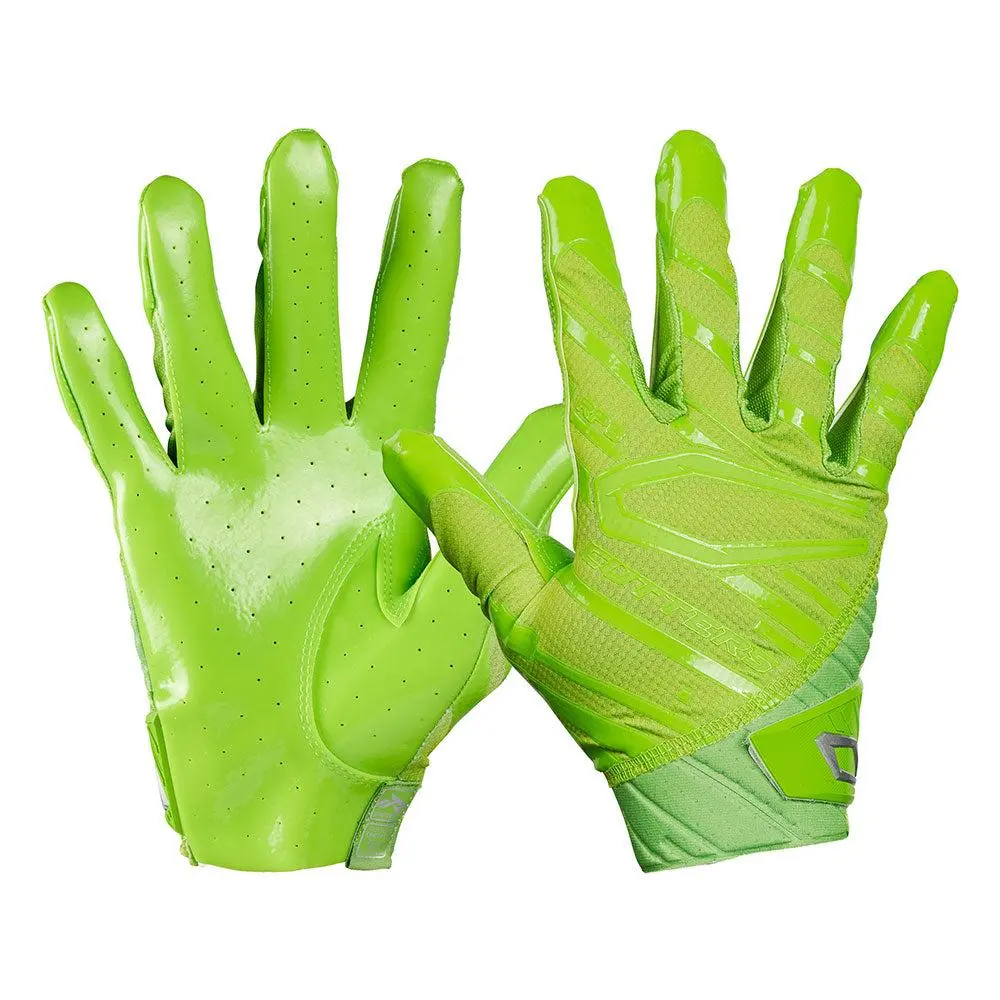 Cutters Rev Pro 6.0 Shock Green Football Receiver Full Grip Outdoor Sports Gloves - Durable Design, Air C-TACK Grip, Lightweight Construction, Streamlined Fingers, NFHS Play, SFIA Certified Performance Sports Gloves for Comfort