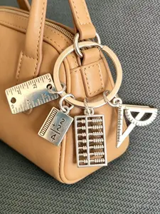Aluminum Ruler, Abacus Book, Triangle Ruler, Teacher's Day Gift, Student Gift, Back-To-School Keychain, I Love Math