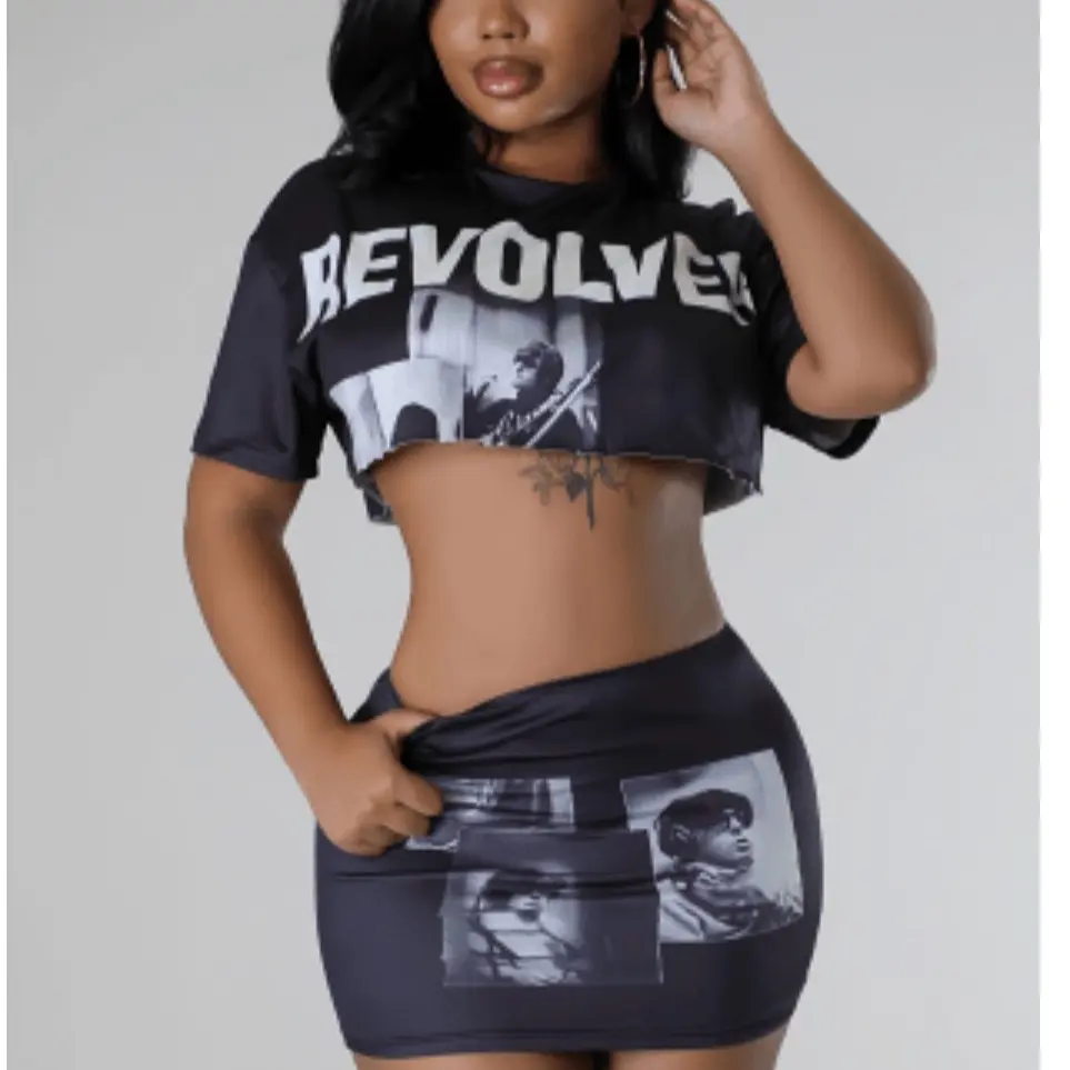 Mini Crop Top Skirt Set