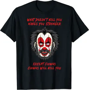 Crazy Scary Horror Psychopath Killer Clown Halloween T-Shirt - Yoandymira Shop 89B08J5N9HZ6