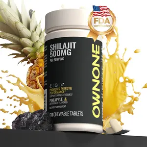 OWNONE SHILAJIT Chewable Tablets | 15000MG High Content | For Muscle,Energy,Strength | Athletic Performance Support | Pineapple Flavor | 60 Tablets