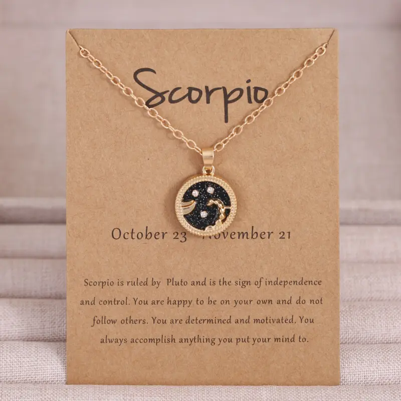 OL Fashion Zodiac Sign Resin Necklace with 2.3*1.8cm Pendant, Adjustable 46+5cm Chain, Personalized Astrology Couples Gifts, Personalized Jewelry, Alloy, Gold Aesthetic, Unisex, Aquarius Zodiac Necklaces, Chain Jewelry Necklaces