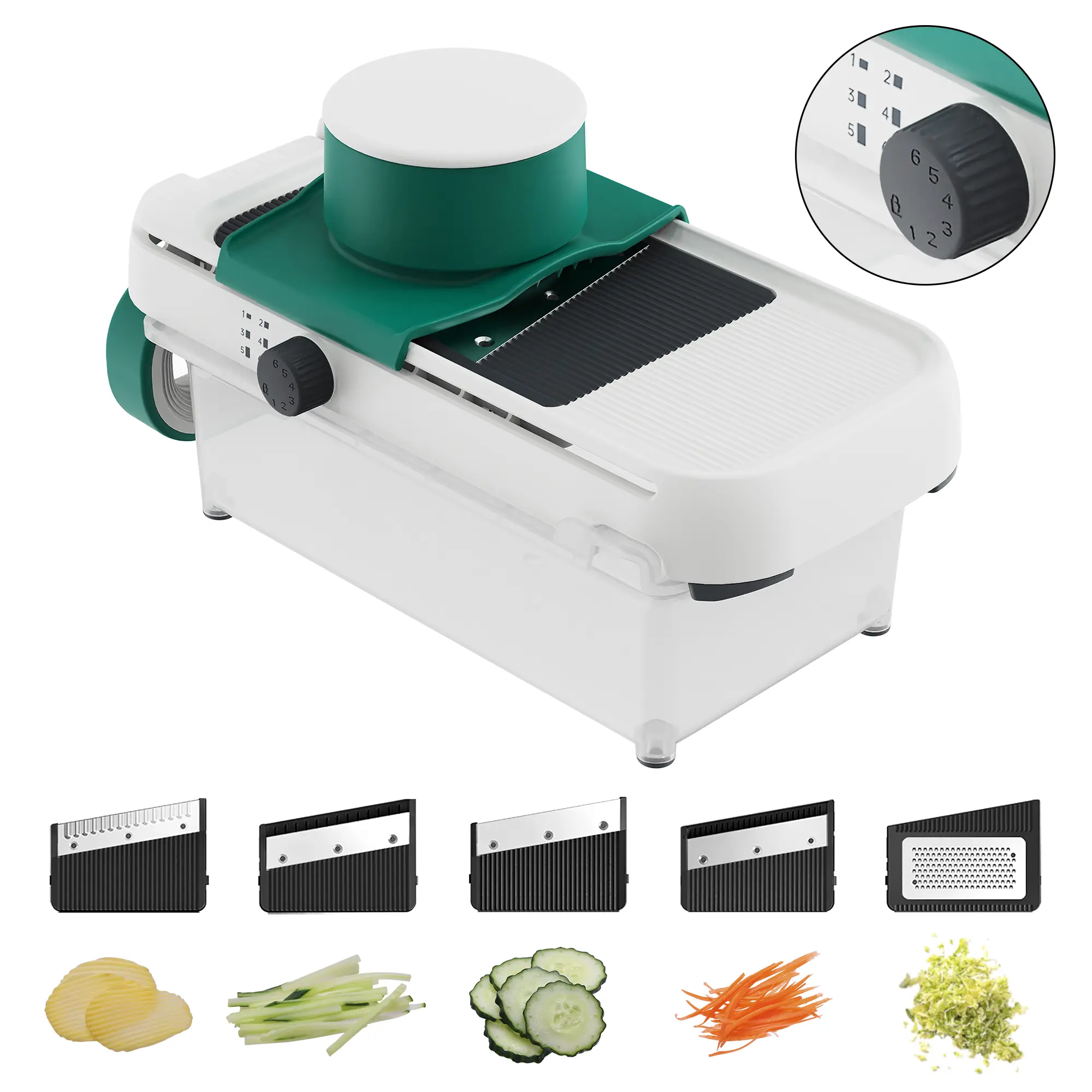 Multifunctional Vegetable Chopper 5-in-1 ️ Multifunctional Food Chopper Cut Chips/Slices/Shreds in 10s! Save Time for Cooking Gift