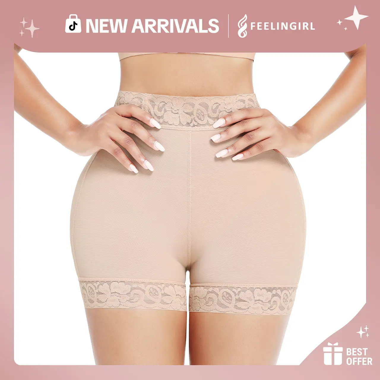FeelinGirl Butt Lifter Panties Shapewear for Women Shapewear Shorts Compression Comfortable Lace Panties Womenswear Lady Underwear Basic #newarrivals#SohoChic