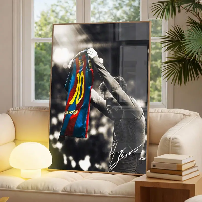 Messi Print, Football Poster, Lionel Messi Art, Iconic Barcelona Football Soccer, Argentine Football Player Art, Messi Gifts