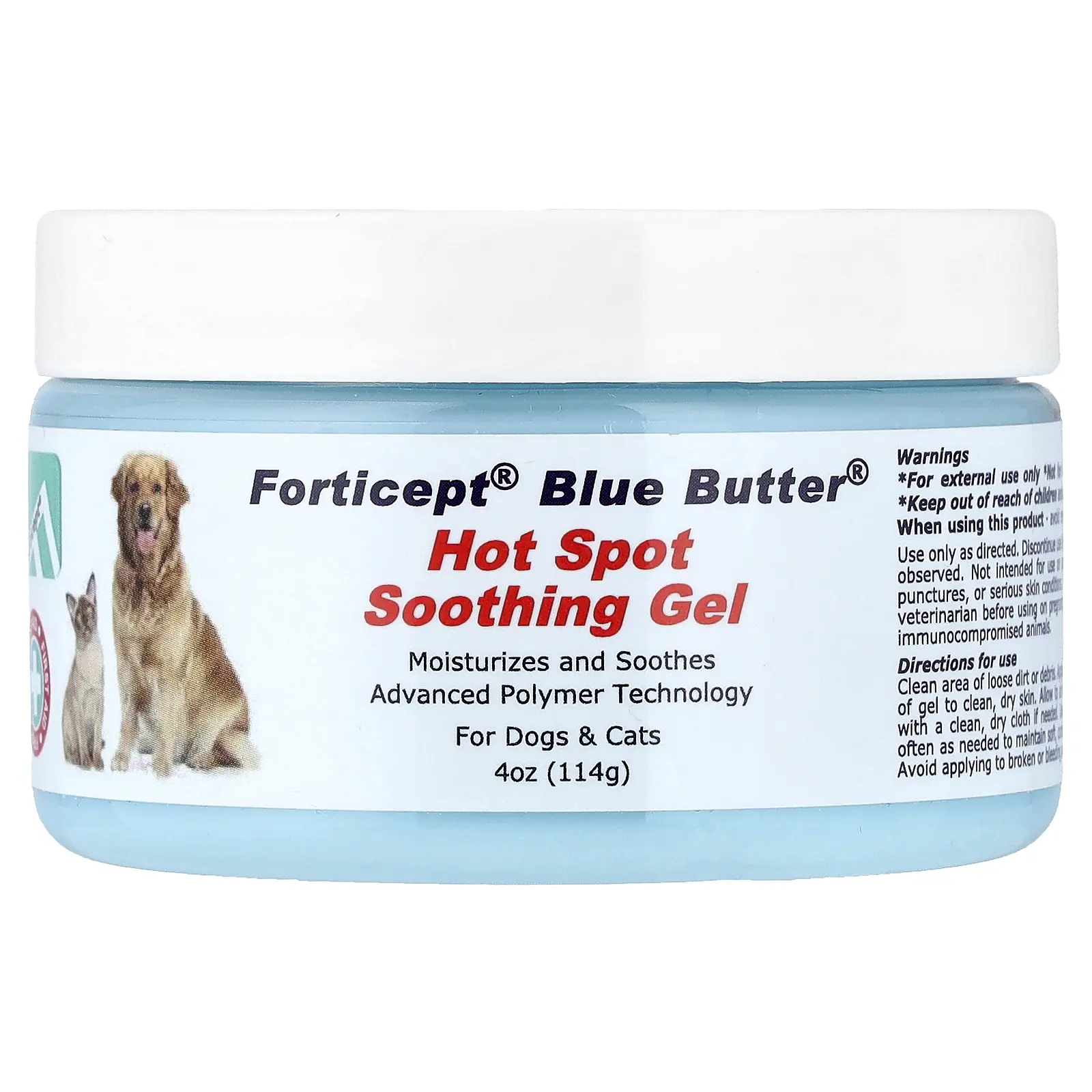 Forticept Blue Butter®, Hot Spot Soothing Gel, For Dogs & Cats, 4 oz (114 g)
