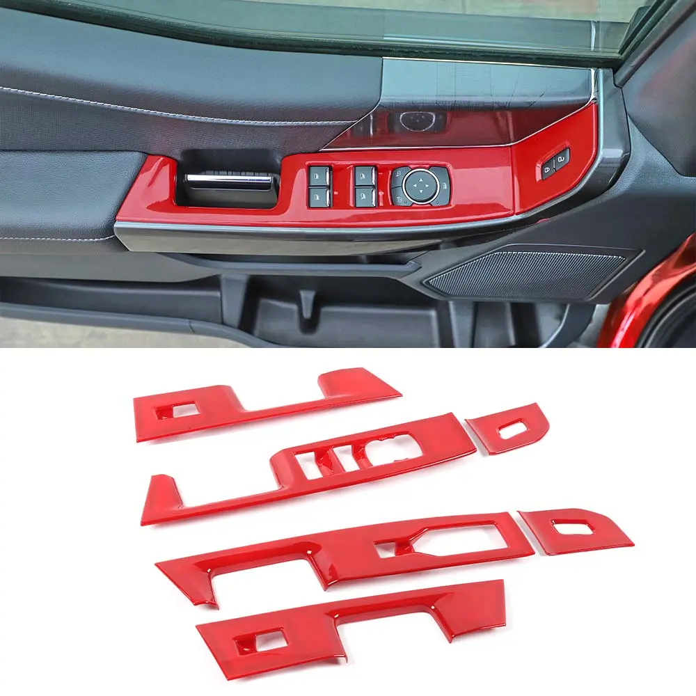 Window Lift Switch Panel Frame Trim Cover - Car Interior Kit, Auto Door Protector for 2021+ Ford F150