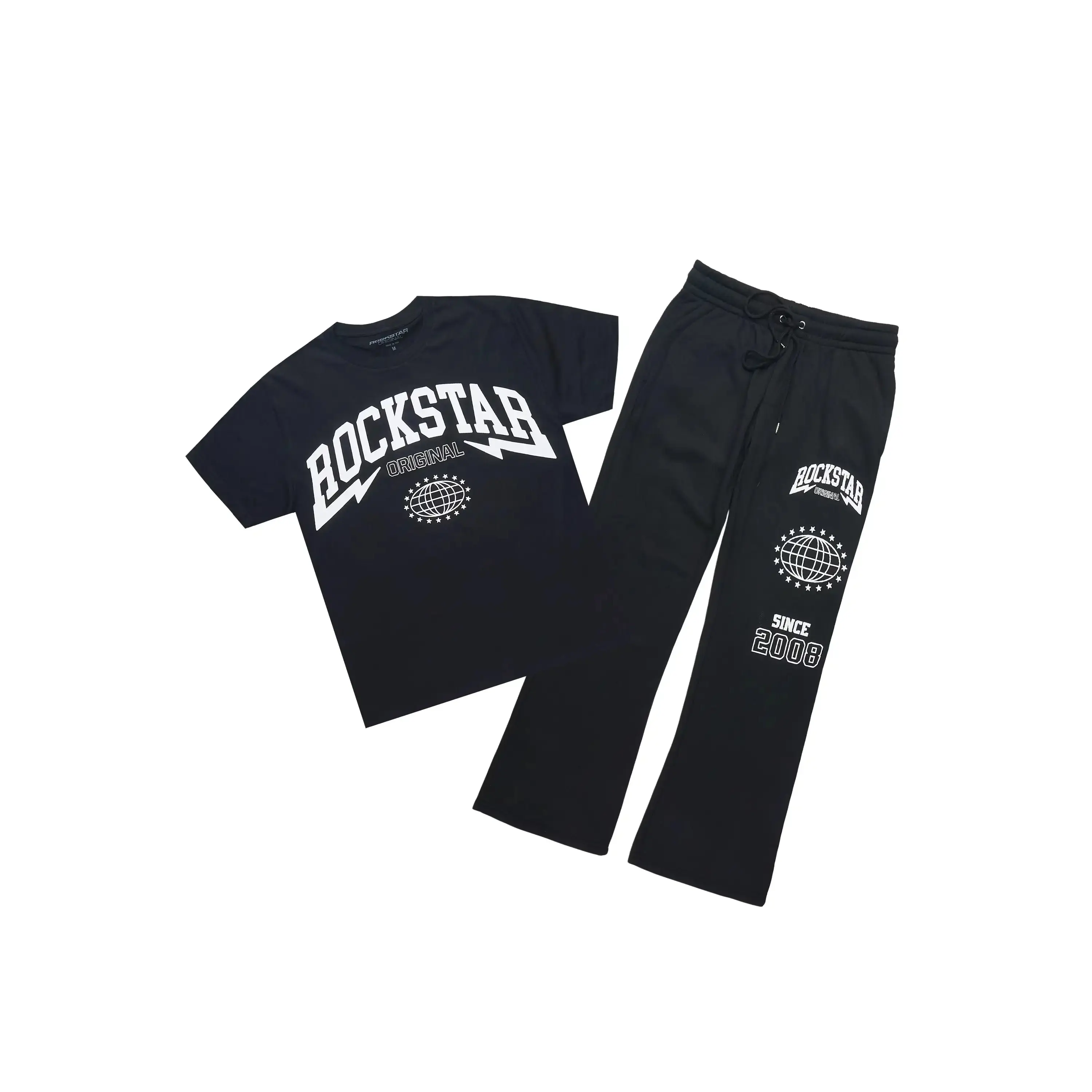 Stori Black/White T-Shirt/ Relaxed Track Set