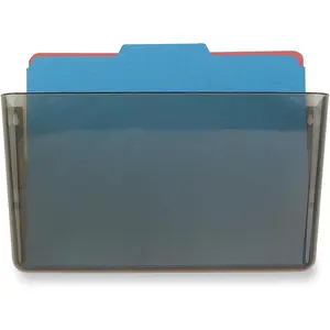 Wall File, Letter Size, Stackable Wall-Mounted Document Organizer, Plastic Pocket for Files, Mail & Folders, Gray (21431)