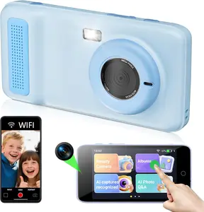 AI Digital Camera, AI Kids Camera Everything Recognition for 4 to 12 Years Old Girls Boys, Dual Lens, 5G/2.4G Dual-Band Wi-Fi, 4" LCD Touch Screen, Gift Ideas for Birthday Christmas Festival