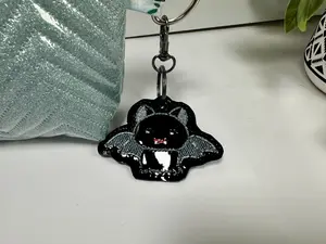 Bat Embroidered Keychain