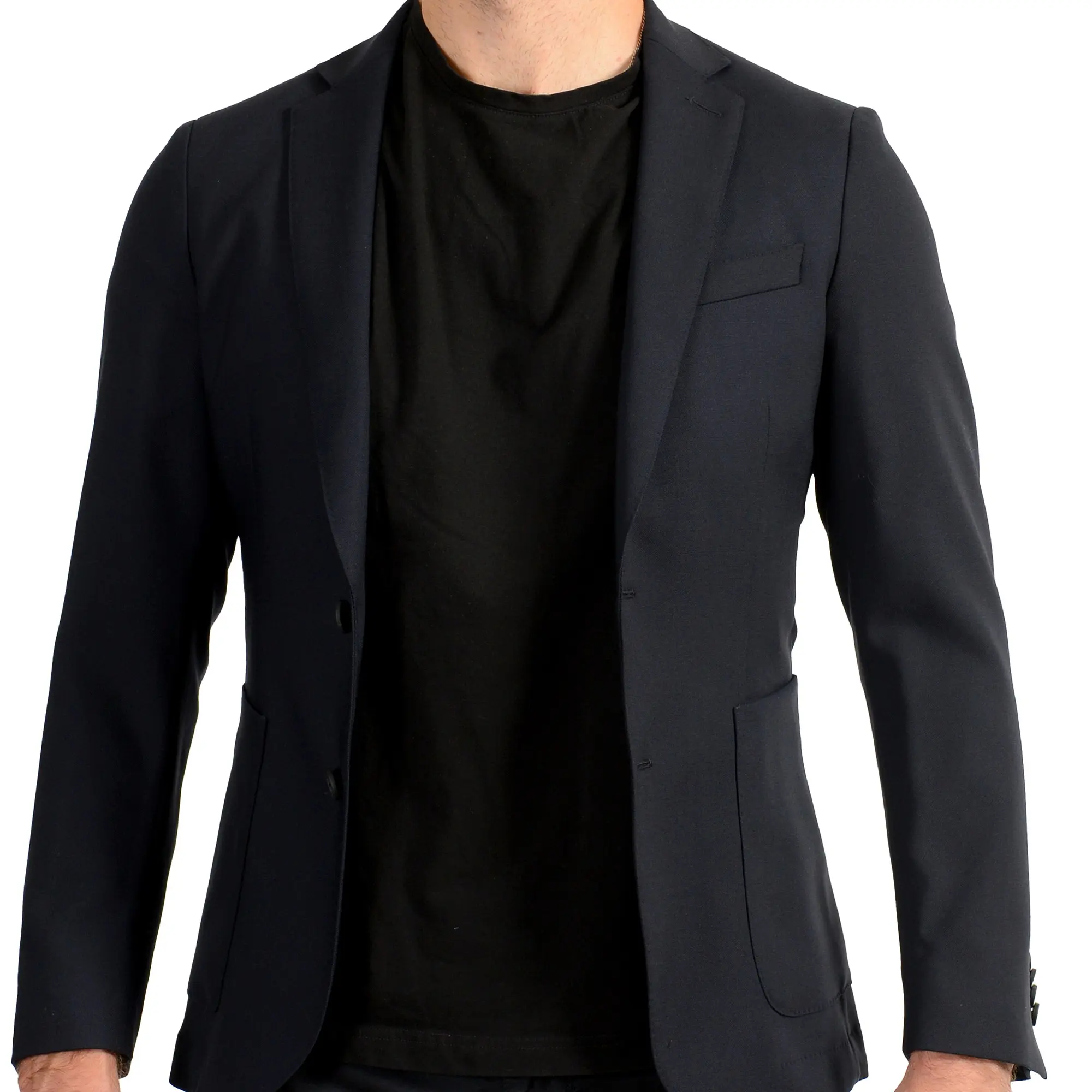 Hugo Boss Men's Navy Blue 100% Wool Two Button Blazer US 36R IT 46R