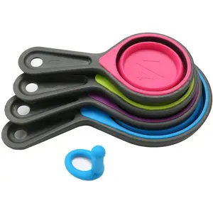 Collapsible  Measuring Cups with 60ml/80ml/125ml/250ml - 4 count Set Kitchen Measuring Tools (4 Colors)