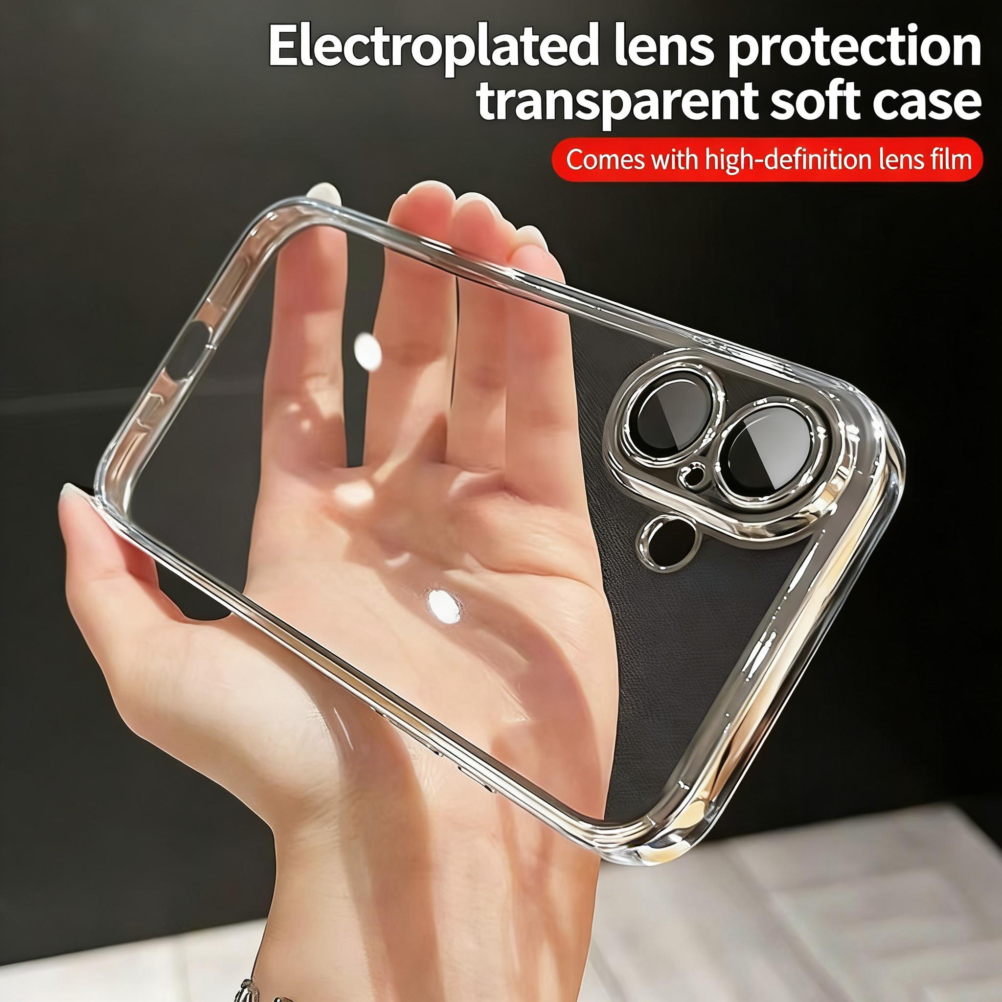 【Plating Edge Case】For iPhone X/XS/XS Max/11/12/13/14/15/16/17 Pro/Pro Max/Plus/Air, Slim Lightweight Glossy Bling Soft TPU Electroplated Case, Anti-Scratch Shockproof Protective Cover