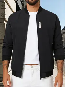 Men's Pilot Windbreaker Jacket, British Style Casual Baseball Collar Coat, American Vintage Lightweight Outdoor Commuter, Ideal for Camping, Hiking, Cycling