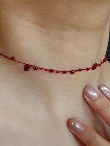 1pc Red Droplet Pendant Necklace, Blood Drop Necklace, Halloween Gift,Gothic jewelry, Vampire gift, uv reactive jewelry, Dark Academia Aesthetic