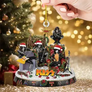 KISS Band 2025 Custom Ornament – 2D Flat Double-Sided Rock Fan Xmas Decor