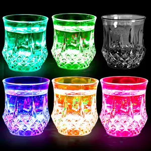 6 Pack LED Light Up Cups 6.8 oz – Memorial Day Party Supplies, Liquid Activated Color Changing Shot Glasses, Glow Flash Pineapple Cups for Bar, Disco, Water, Juice & Beverage Parties