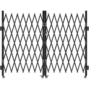 VEVOR Single Folding Security Gate, Lockable Scissor Gate with 360 Swivel Casters, Outdoor Barricade Steel Retractable Gates, for Entry Security, Garage, Warehouse Pool, 86.61x 86.81 in (Wx H)VEVOR Super Brand Day