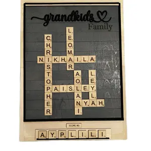 Custom Family Name Scrabble Frame 11x15 Inches Personalized Holiday Decor Set Wall Signs with Extra Tiles for Meaningful Home Decor Ideal Gift for Family Connections