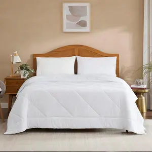 Oversized Cooling Comforter King/California King – Reversible-Quilted Comforter with Elegant Trim – Lightweight Breathable Blanket for Hot Sleepers, Night Sweats & All-Season, White