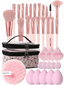 35 Piece All In One Makeup Tool Set,20 Piece Makeup Brushes,1 Waterproof Makeup Bag,14 Piece Powder Puff Set, Perfect for Daily Use, Beginners, Beauty Enthusiasts, Blending Versatility with Practicality.