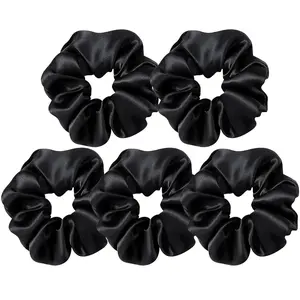 5 Pcs, Black Silk Hair Scrunchies,Gifts Ideas - Mothers Day Gifts from Daughters, Funny Gifts for Mothers Day Mon Grandma Girlfriend PTSHOW