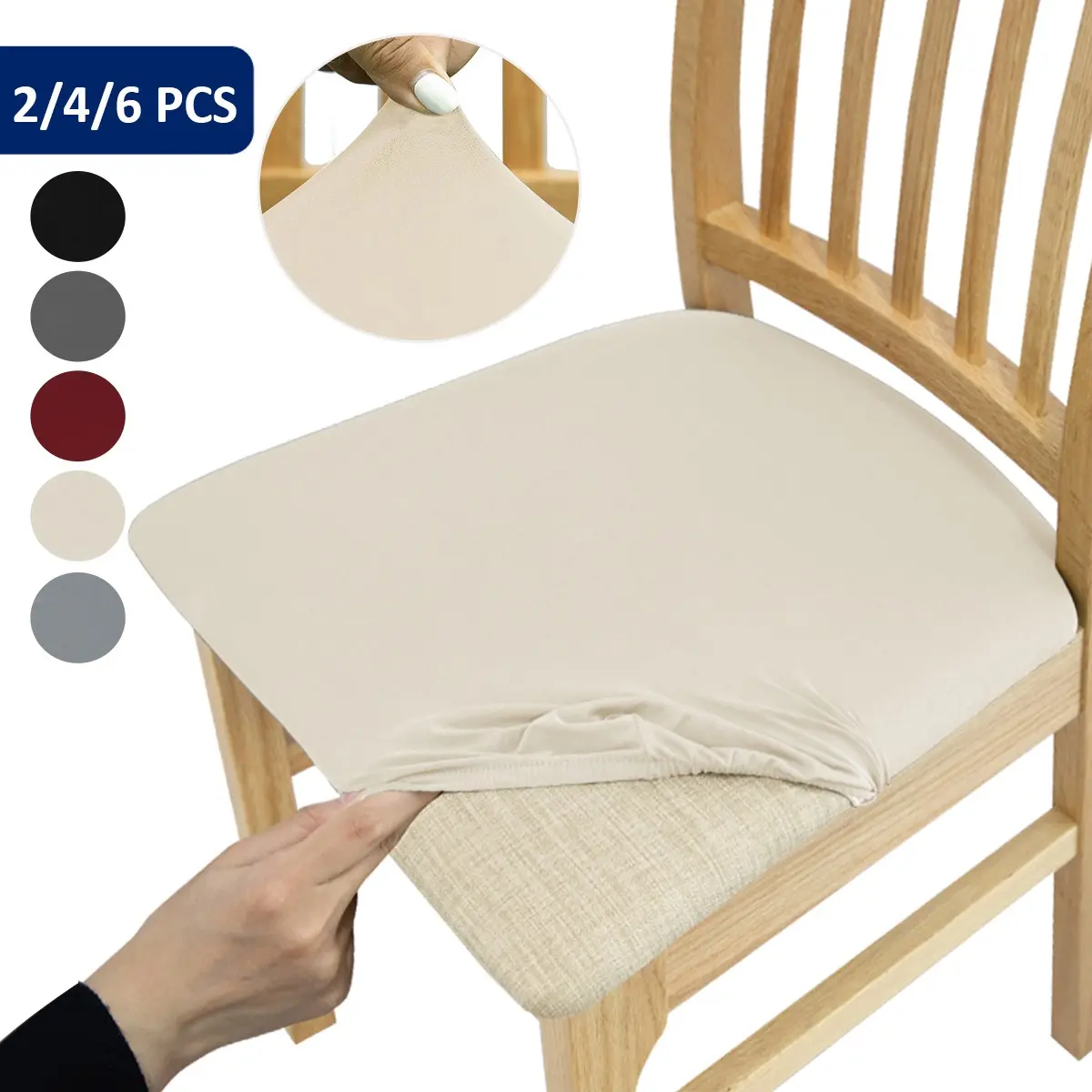 2/4/6 Piece Set Chair Seat Covers, Chair Covers for Dining Chairs, Parson Chair Slipcovers, Detachable Half Cover, Washable Protection, Dining Chair Protector, Parsons Chair Protector for Kitchen Dining Room Living Room, Home Decor, Universal Chair Cover