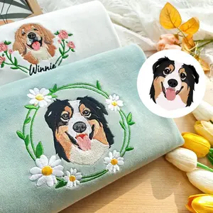 Custom Pet Embroidered Sweatshirt,Custom Dog Embroidered Hoodie,Personalized with Your Pet's Photo T