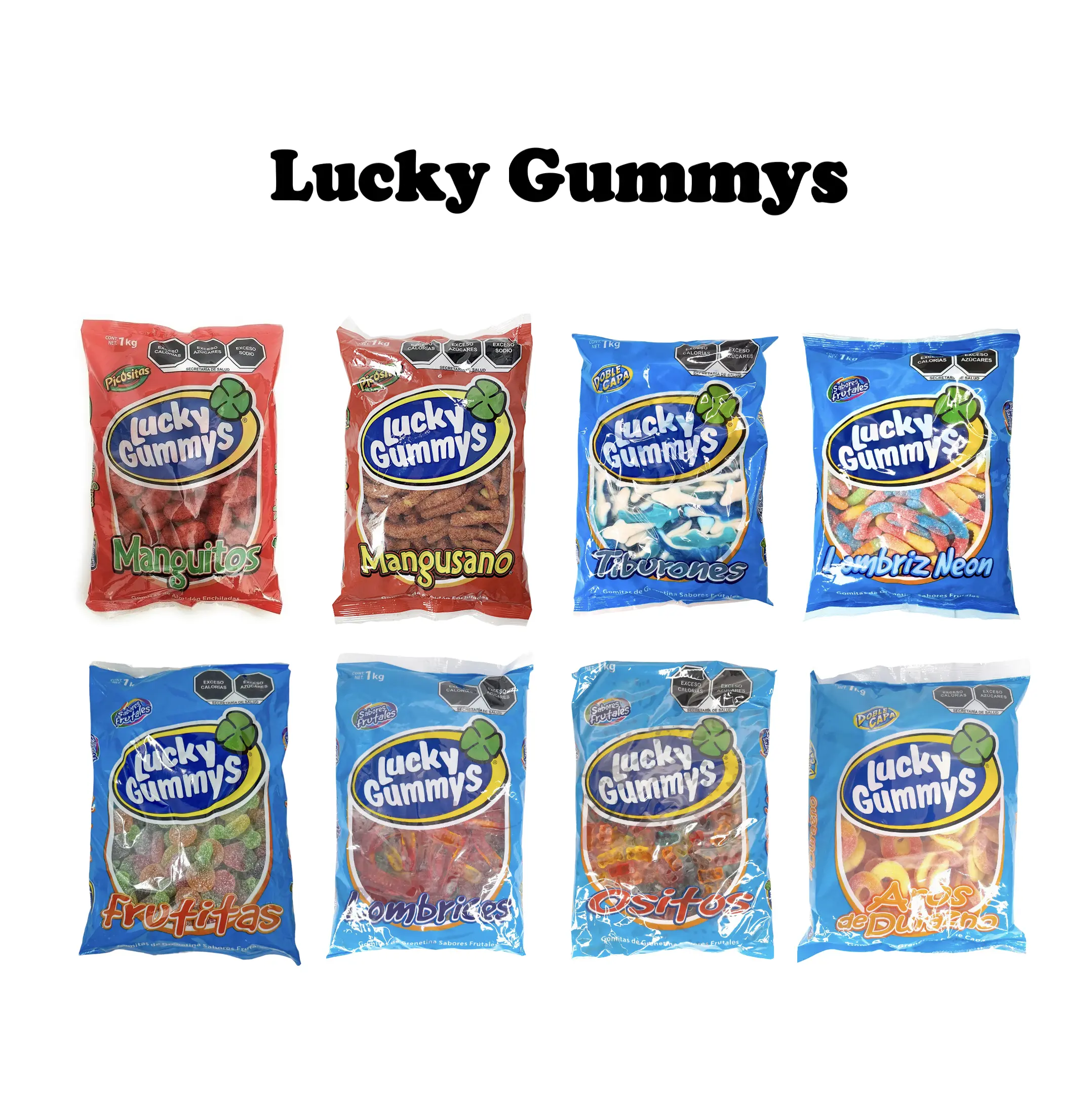 Lucky Gummys Manguitos Frutitas Sweet Fruity Gummies Mexican Snack Candy  2.2lb