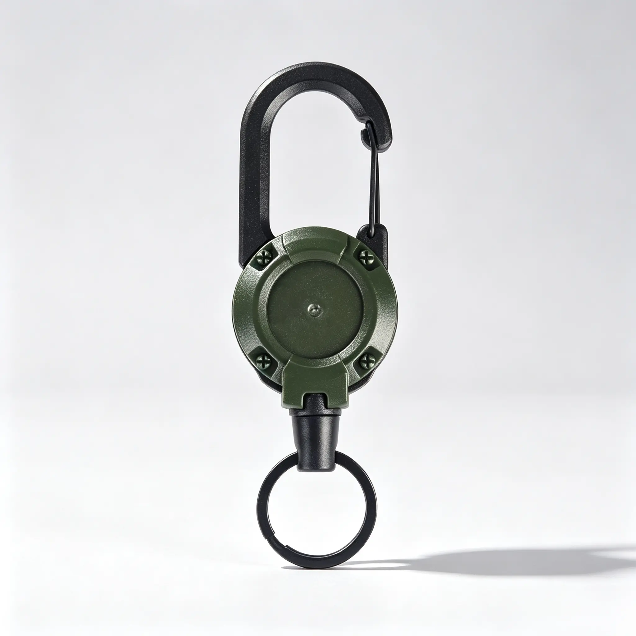 Retractable Key Holder with Steel Wire, Carabiner Clip Anti-Lost Key Ring for Camping Outdoor Daily Use